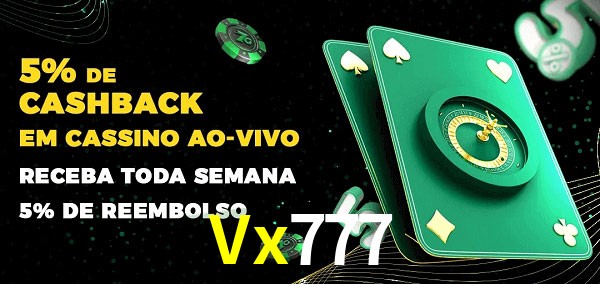 Promoções do cassino ao Vivo Vx777